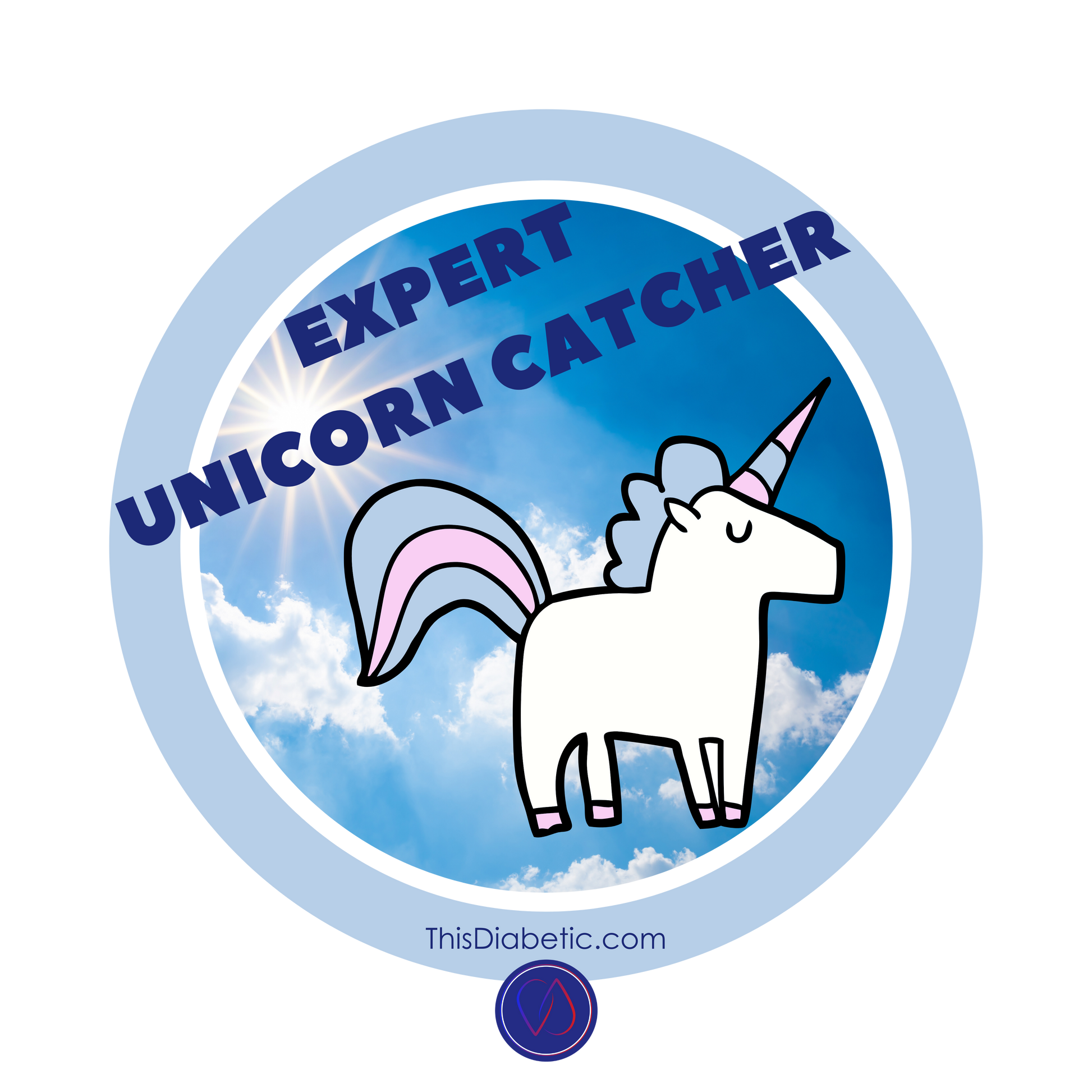 EXPERT UNICORN CATCHER (sugar level 100 or a perfect 6.0)YOUTH unisex S/M/L/XL ( 6-18 yrs) - ThisDiabetic.com