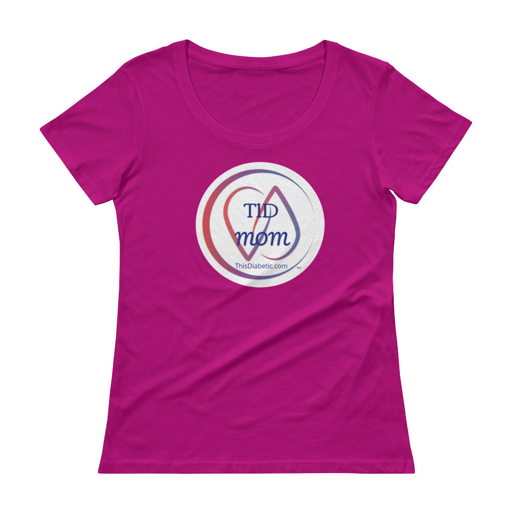 T1D MOM Ladies' Scoopneck T-Shirt - ThisDiabetic.com