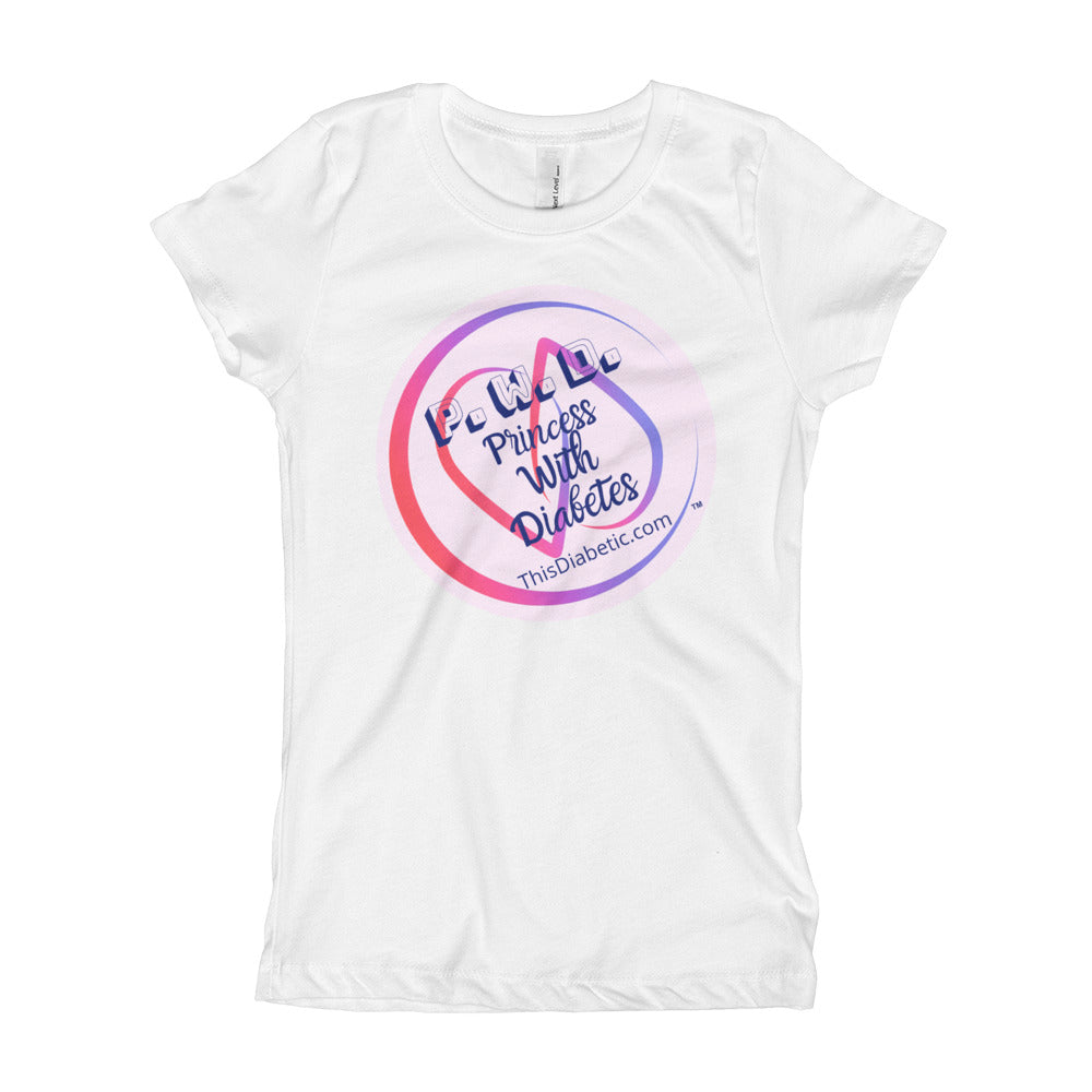 Princess With Diabetes Girl's S/M/L/XL (6yrs-18yrs) T-Shirt - ThisDiabetic.com