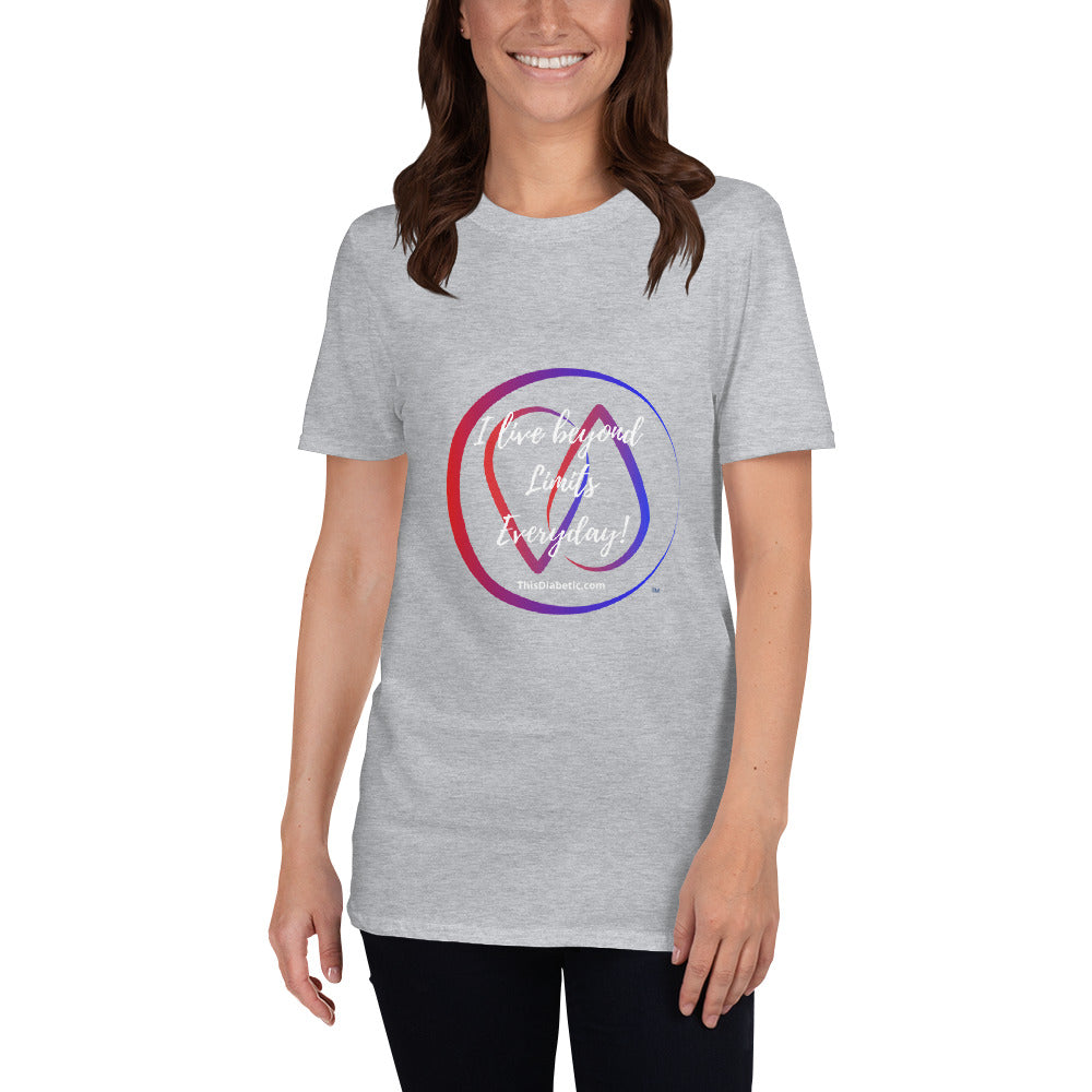 I Live Beyond Limits Everyday Adult S/M/L/XL/2XL/3XL Sleeve Unisex T-Shirt - ThisDiabetic.com