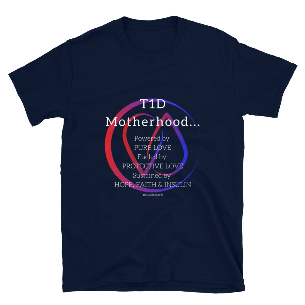 T1D Motherhood Adult Short-Sleeve T-Shirt - ThisDiabetic.com