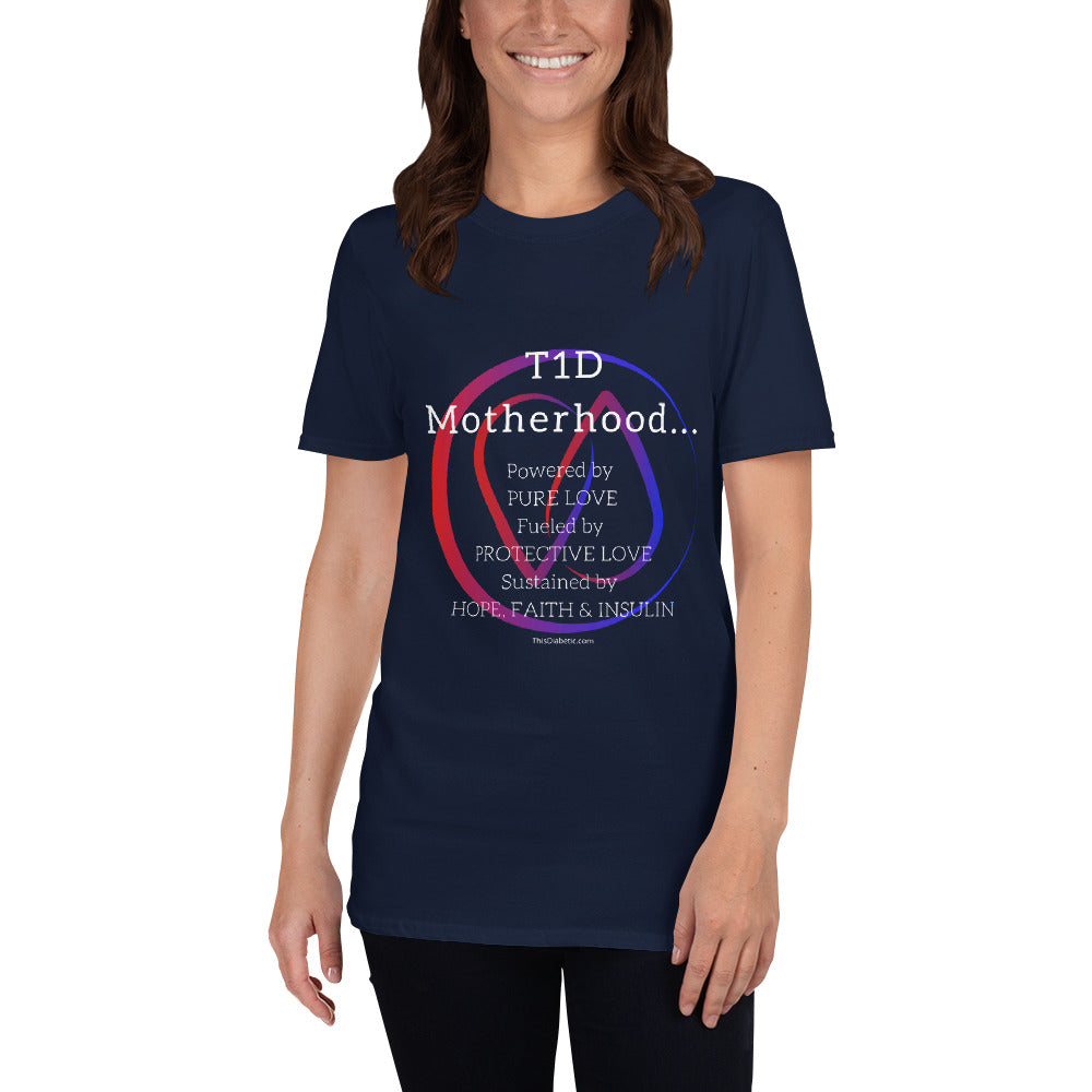 T1D Motherhood Adult Short-Sleeve T-Shirt - ThisDiabetic.com