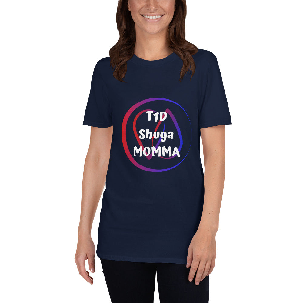 T1D Shuga Momma! Adult S/M/L/XL/2XL/3XL Short-Sleeve Unisex T-Shirt - ThisDiabetic.com