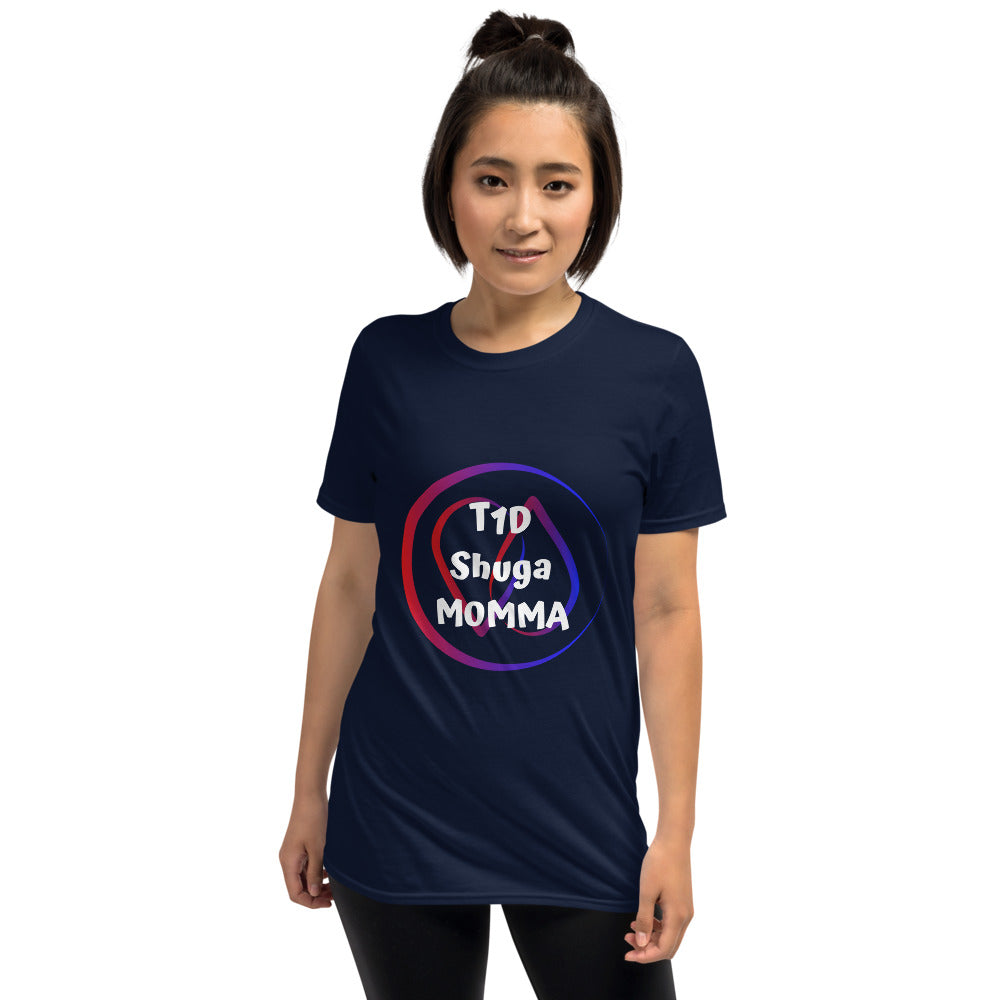 T1D Shuga Momma!  Adult S/M/L/XL/2XL/3XL Short-Sleeve Unisex T-Shirt - ThisDiabetic.com