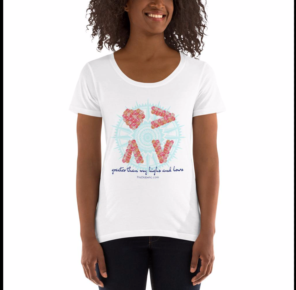 Greater than my Highs and Lows Ladies' Scoopneck T-Shirt S - 2XL - ThisDiabetic.com