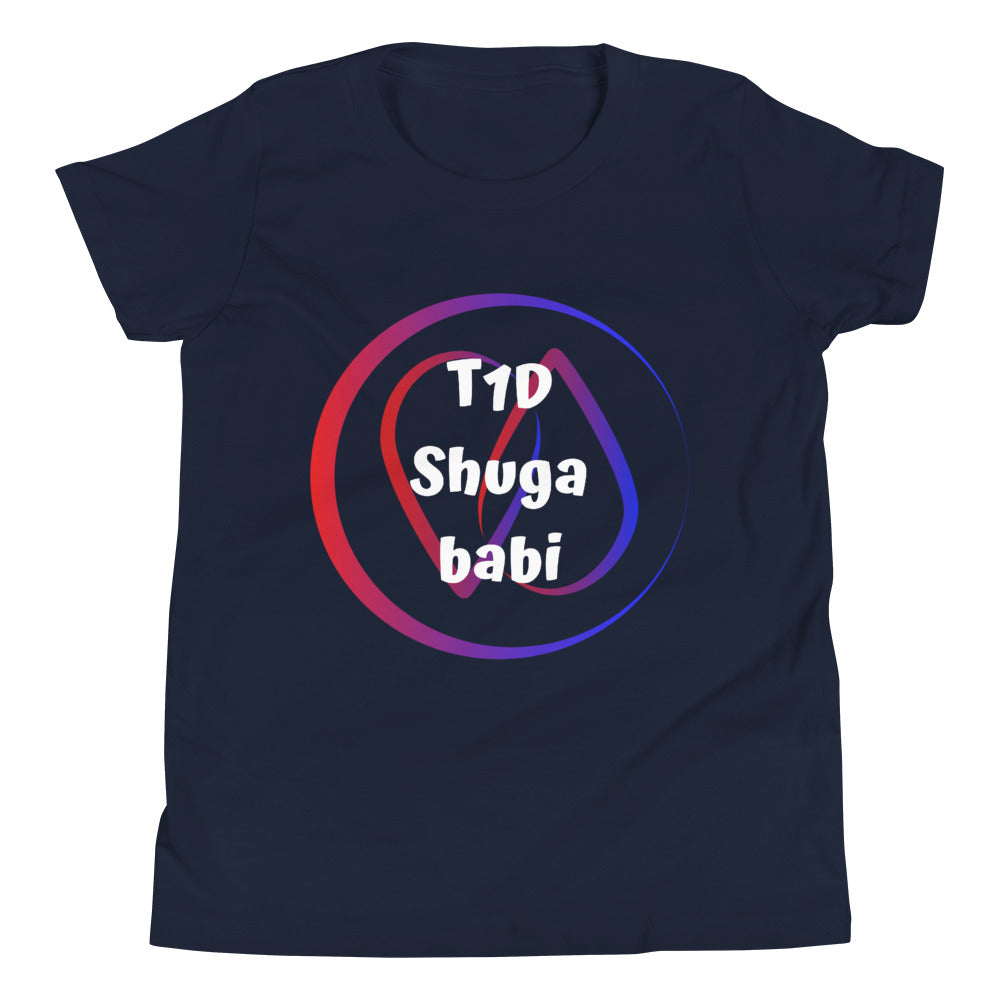 T1D Shuga babi... nobody is sweeter!! S/M/L/XL (6-18 yrs)Youth Short Sleeve T-Shirt - ThisDiabetic.com