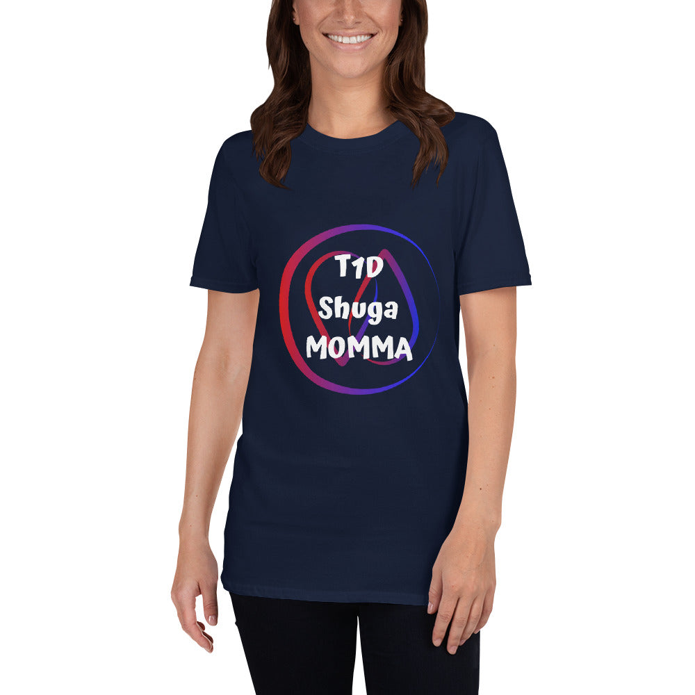 T1D Shuga Momma!  Adult S/M/L/XL/2XL/3XL Short-Sleeve Unisex T-Shirt - ThisDiabetic.com